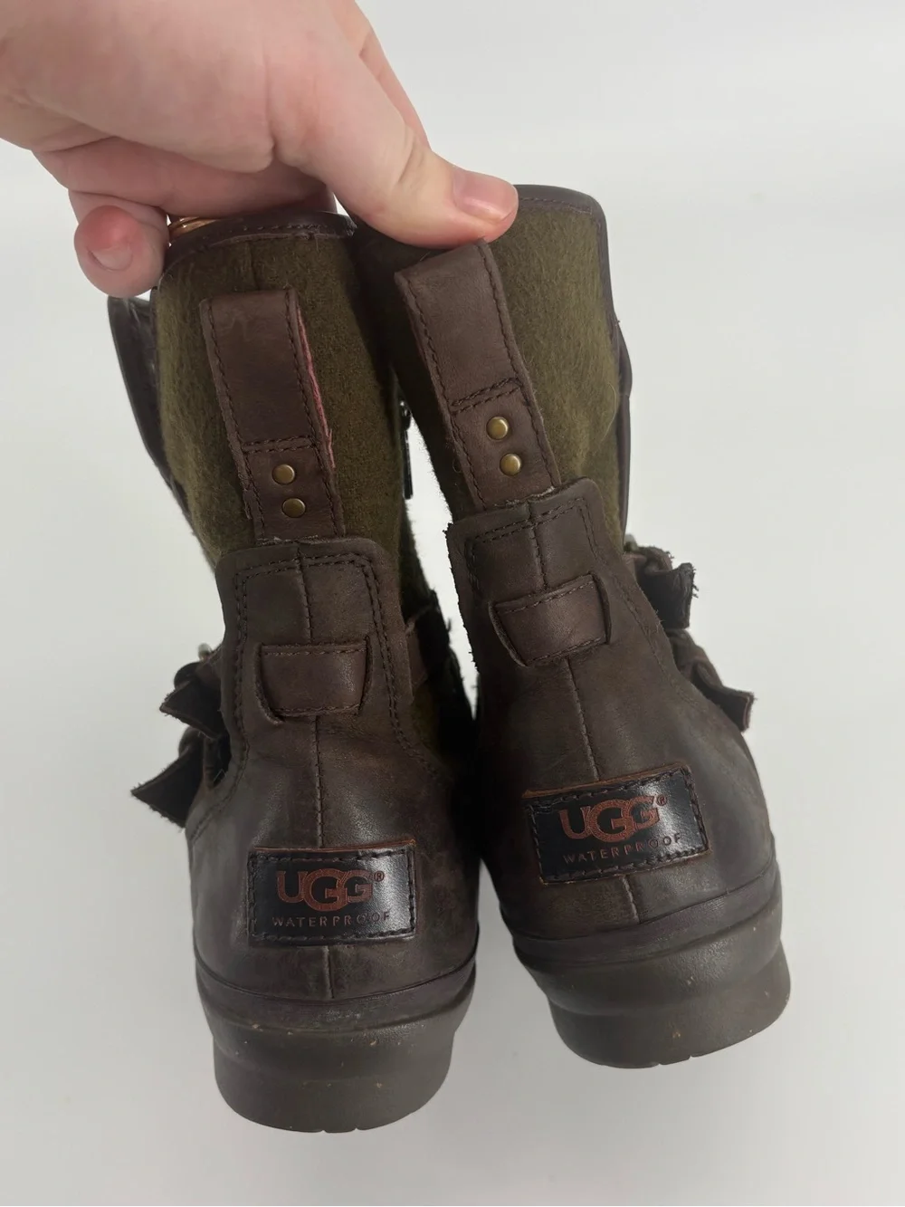 Ugg Simmens Green and Brown Cold-Weather Waterproof Boots